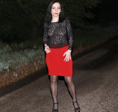 Late Night Stroll: Seductive Beauty Roaming the Streets