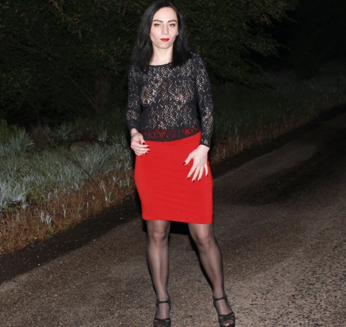 Late Night Stroll: Seductive Beauty Roaming the Streets