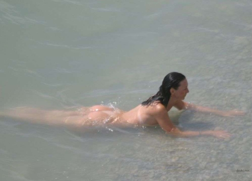 Naked Auntie Bathing: Explicit Granny Skinny Dipping Photo