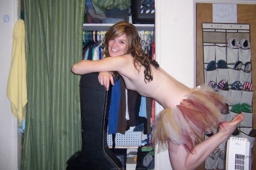 Drunk slut shows off her hairy pussy