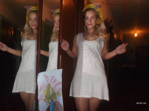 Sexy Blonde Strips Down at Home: Hot Russian Babe Undresses for You