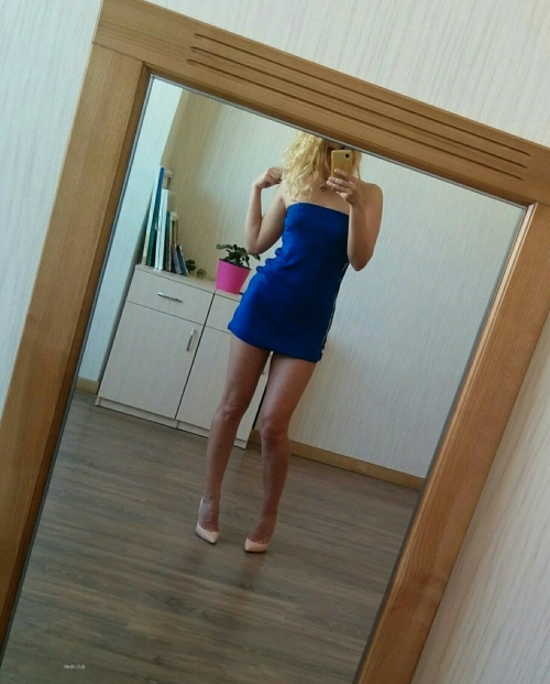 Blonde in Dress Without Panties: Explicit and Provocative Photo