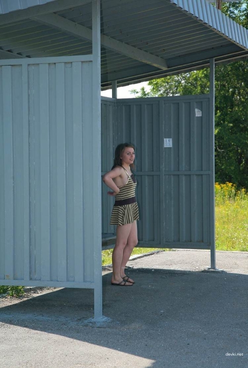 Public Street Striptease: Revealing Hairy Pussy Explicitly