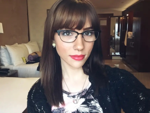 Sexy Girl in Glasses Seduces with Her Smile - Hot and Tempting Babe