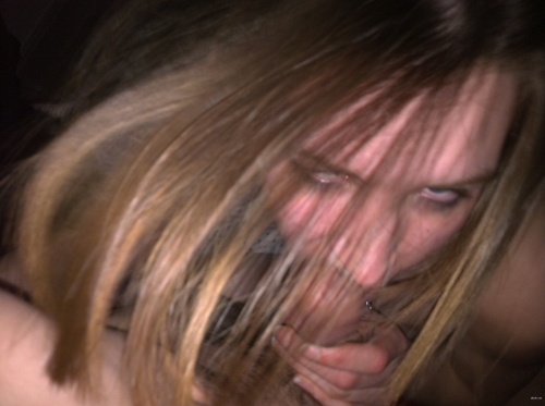 Girl in ecstasy from sucking cock - Explicit Blowjob Porn Photo