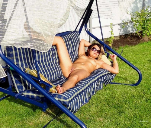 Summer Nostalgia: Hot Bikini Babe Sunbathing Topless on Beach