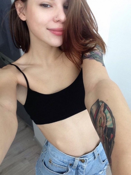 Slender Cutie Drills Herself - Explicit Solo Masturbation Porn Photo