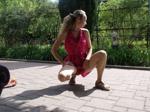 Wife Shows Pussy in Public: Explicit Outdoor Exhibitionism