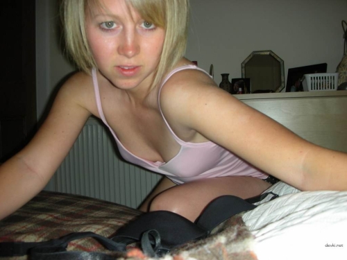 Blonde Babe Masturbates at Home - Solo Finger Bang Action