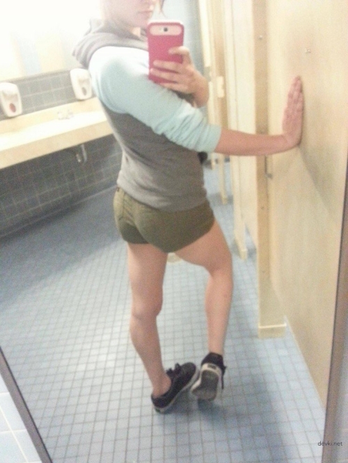 Teen Girl Poses in School Bathroom - Explicit Selfie Photoshoot