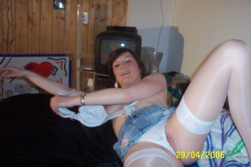 Redhead Freckled Woman with Panties in Pussy - Explicit XXX Photo