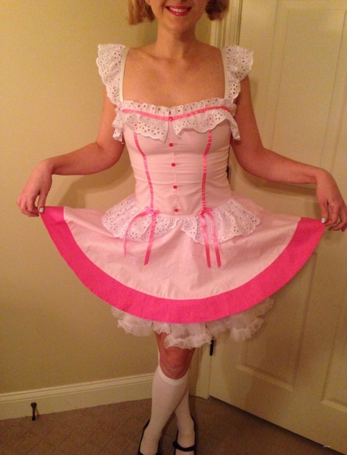 Blonde Masturbates Pussy in Dress - Explicit Solo Play Photo