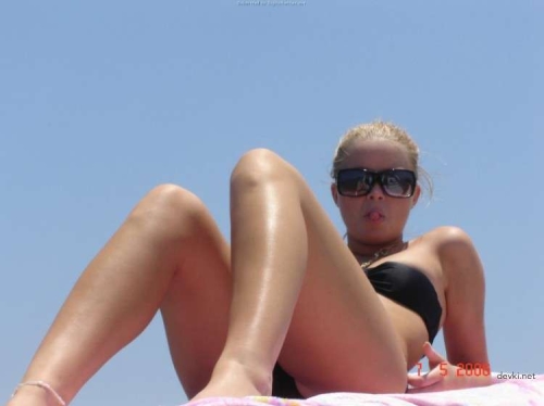 Sexy yacht babe sunbathing topless - Hot vacation on the water