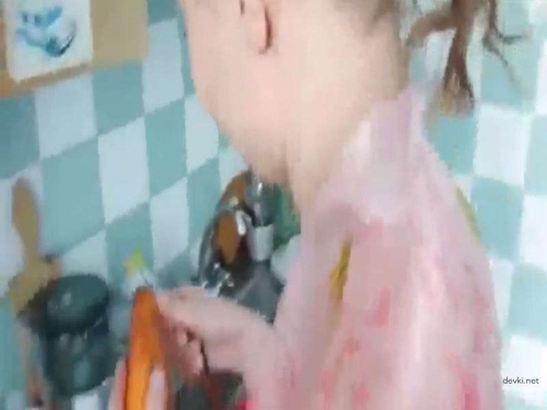 Hot Wife Masturbates in Kitchen - XXX Solo Action with Horny Wife
