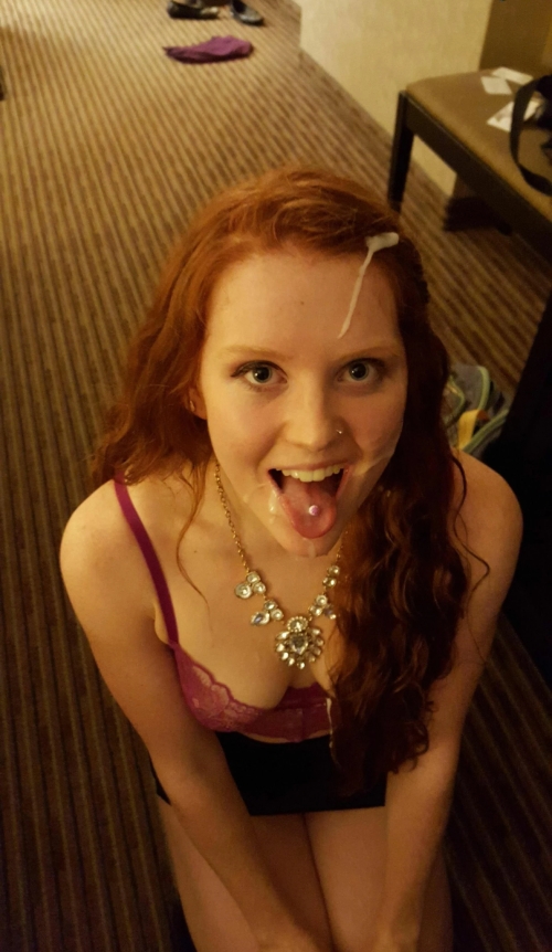 Redhead Slut Gets Covered in Cum