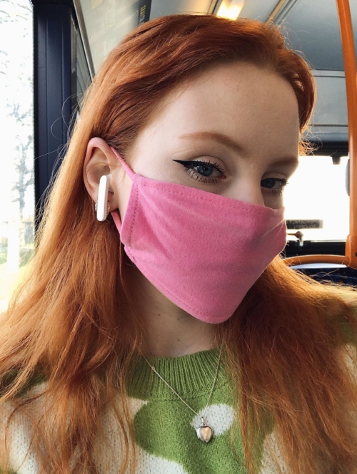 Redhead Selfie: Boldly Showing Off in Clothes and Nude, Exposing Her Pussy