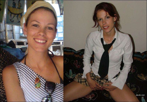 Sexy Girl Strips Down: Hot Babe in Clothes and Nude - Explicit Porn Photo