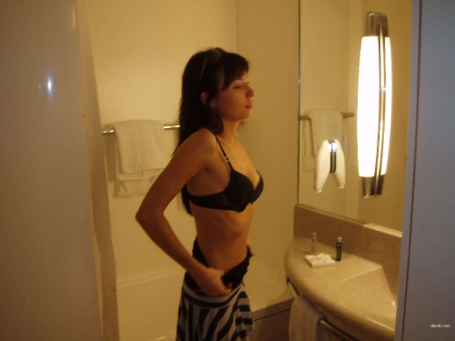 Stripping Down Naked in the Bathroom - Explicit Doggystyle Photoshoot