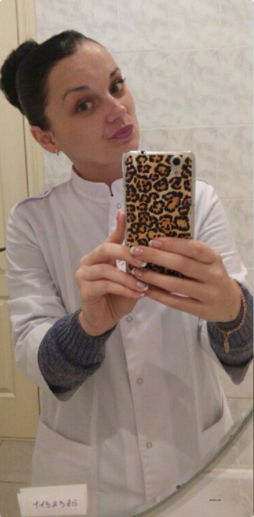 Brunette Takes Selfie in Mirror with Phone: Explicit Reflection Photography
