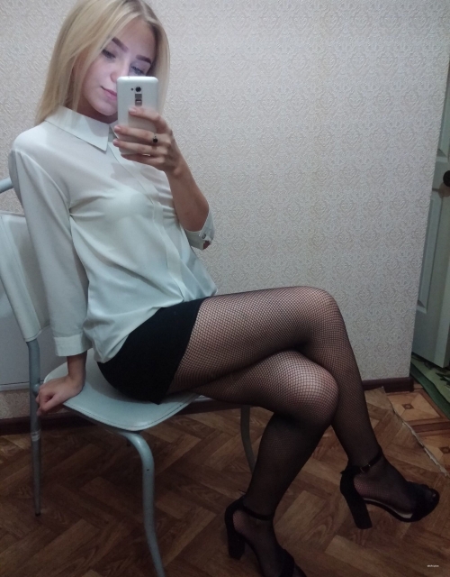 Sexy Babe in Stockings Takes Off Panties - Hot and Naughty Photoshoot