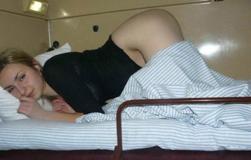 Seductive Girlfriend in Train: Explicit Public Flashing and Teasing