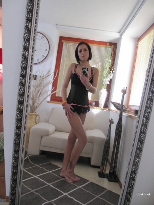 Sexy Girl Takes Mirror Selfies - Hot Young Woman Poses Seductively