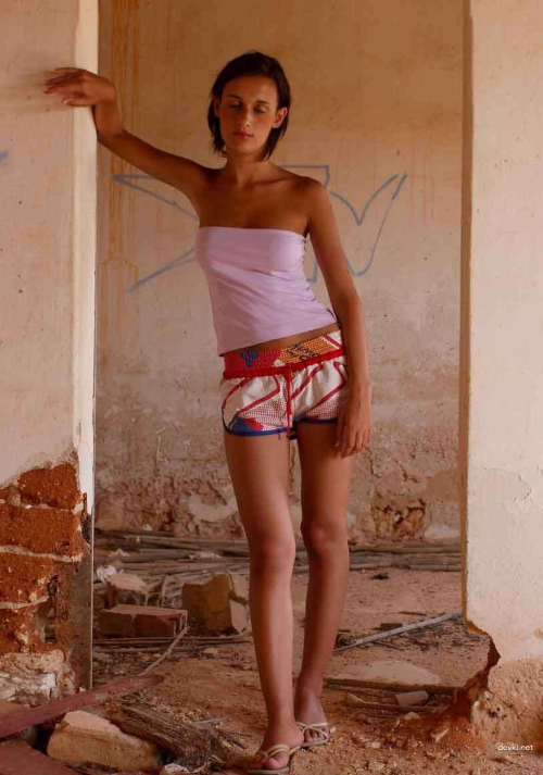 Explicit Strip Tease in Ruined House: Sexy Girl Seductively Strips in Abandoned Building