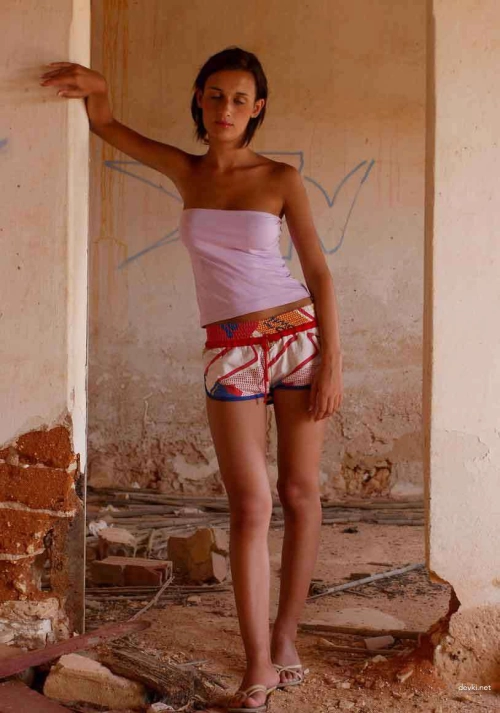 Explicit Strip Tease in Ruined House: Sexy Girl Seductively Strips in Abandoned Building