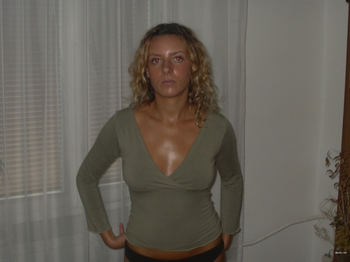 Blonde with Stunning Cleavage: Explicit Busty Beauty!