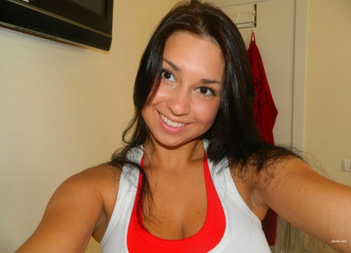 Topless Girl with Big Boobs - Busty Woman Showing Naked Breasts