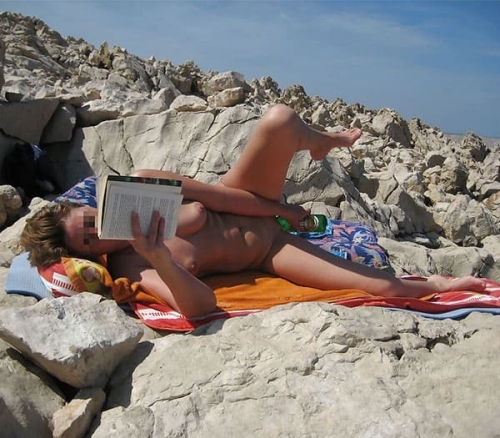 Beach Nudist Masturbates with Bottle - Explicit Solo Action