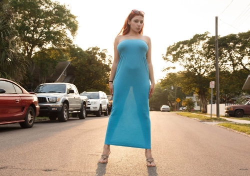 Big Boobed Girl Strolls Street Commando - Explicit Public Display