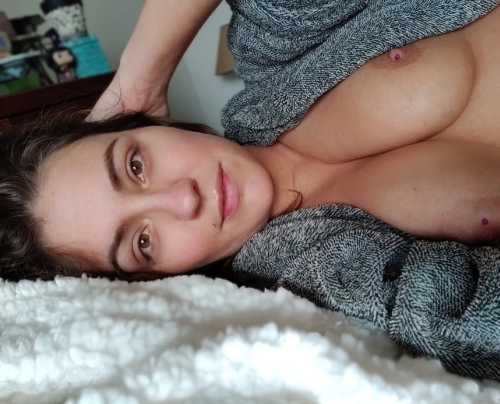 Sexy Woman at Home Showing Off Her Huge Tits - Explicit Busty Photos