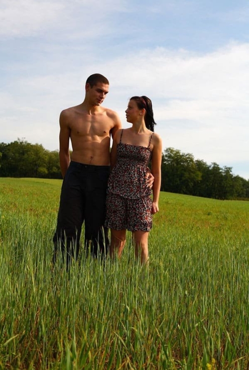 Explicit Outdoor Sex with Young Couple in Meadow