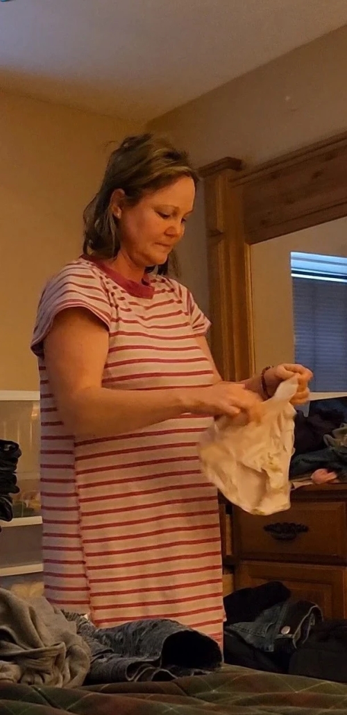 Big Tits MILF Getting Dressed - Busty Mature Woman with Huge Boobs