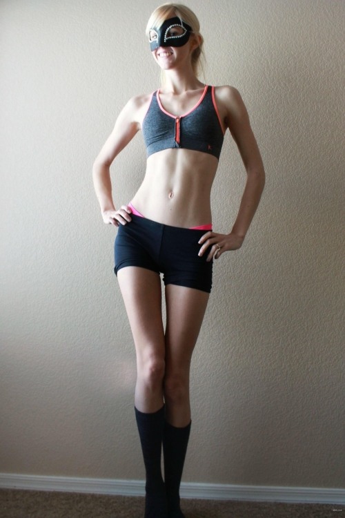 Skinny Blonde Erotica in Mask: Explicit and Sensual