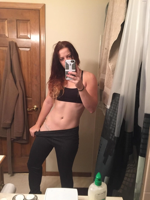 Hot Babe Strips Naked in Front of Mirror - Explicit Adult Content