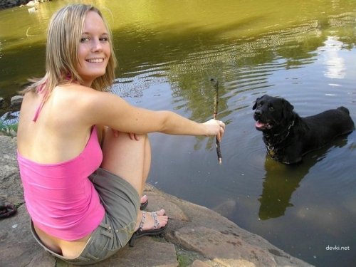 Playing Naked with Her Dog: Explicit and Bold Bonding Activity