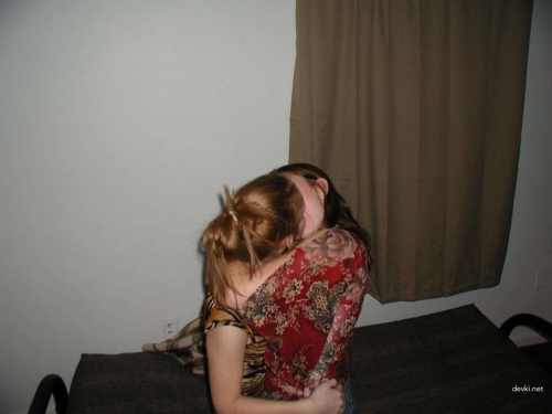 Lesbian Babes Kissing on Bed - Hot Girl-on-Girl Action