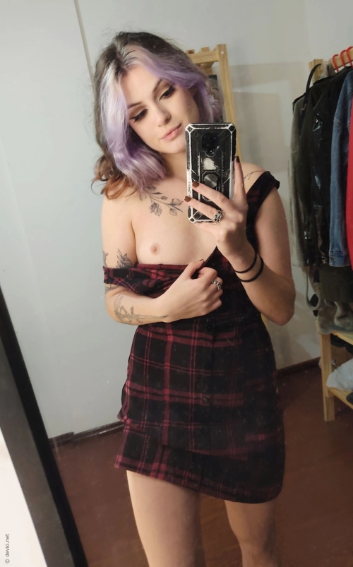 Seductive Girl with Tattoos Takes Explicit Selfies Showing Off Her Body and Assets