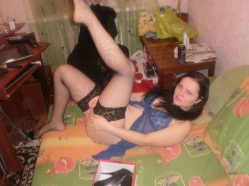 Partially Naked Babe in Heels