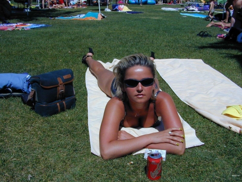 Voluptuous Blonde Babe Relaxing - Busty Blonde on Vacation