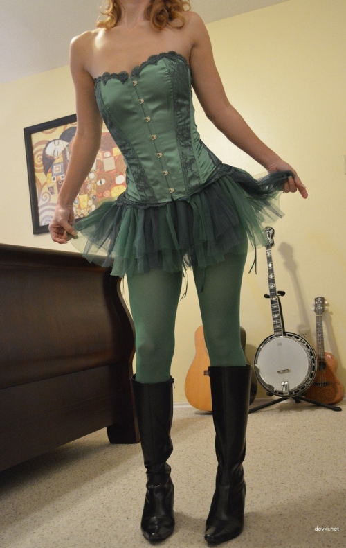 Sexy Girl in Tights and Seductive Corset - Explicit Lingerie Photoshoot
