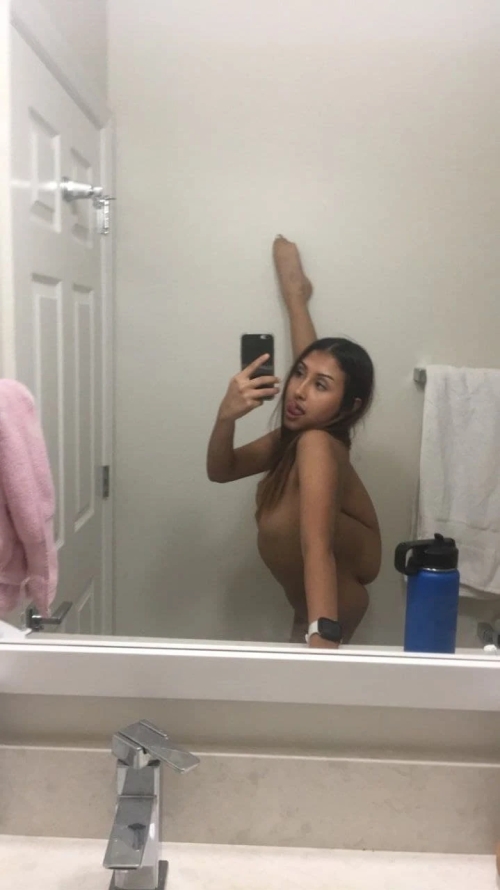 Flexible mulatto babe shows off her tight holes