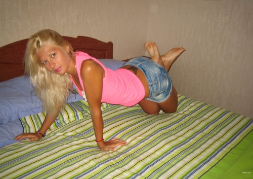 Blonde Babe Strips Panties - Explicit Photo Shoot