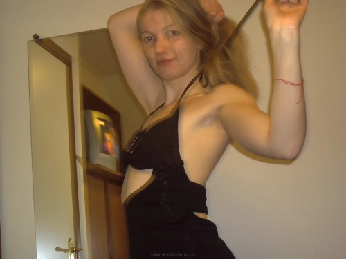 Topless Woman Poses at Home Without Panties - Explicit Amateur Photoshoot