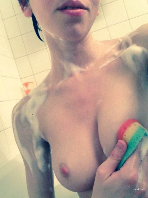 Private Girl's Erotic Bath Scene: Sensual Nude Woman in Bathroom