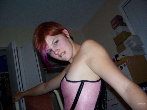 Redhead flaunts her pussy to guy: Explicit and bold display