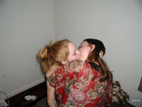 Lesbian Babes Kissing on Bed - Hot Girl-on-Girl Action