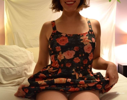 Hot babe strips and fucks herself - explicit solo masturbation